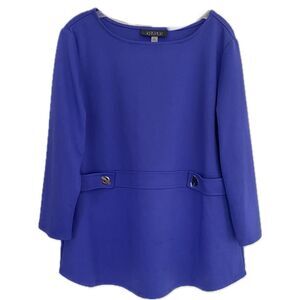 NWOT Kasper Royal Blue 3/4 Sleeve Top Sz XL